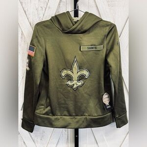 NFL Olive Green Kids Hoodie with Saints Logo